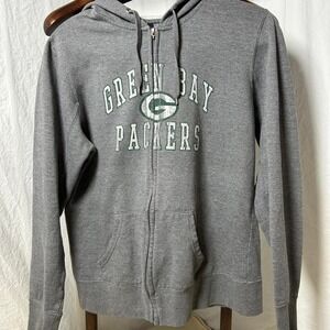 Green Bay Packers grey zip-up hoodie Women's‎ medium#NFL #Packers